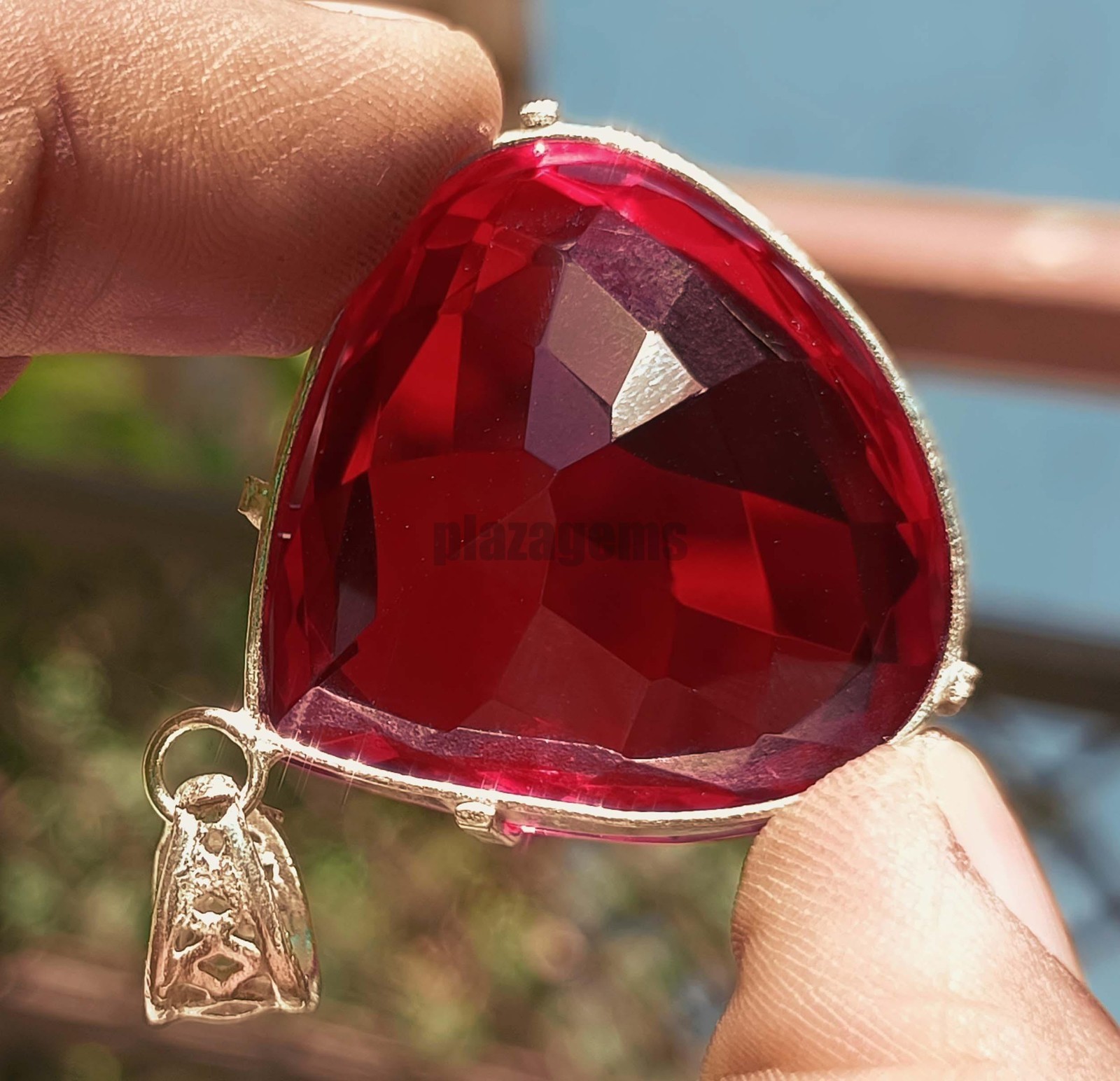 99.20 Ct Natural Blood Red Mozambique Ruby Pendant Flawless CERTIFIED