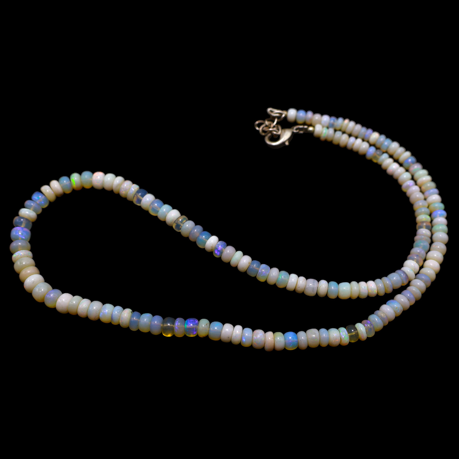Smooth Multi Color 4X5 MM Fire Opal Beaded Not Applicable Rondelle Wife Necklace