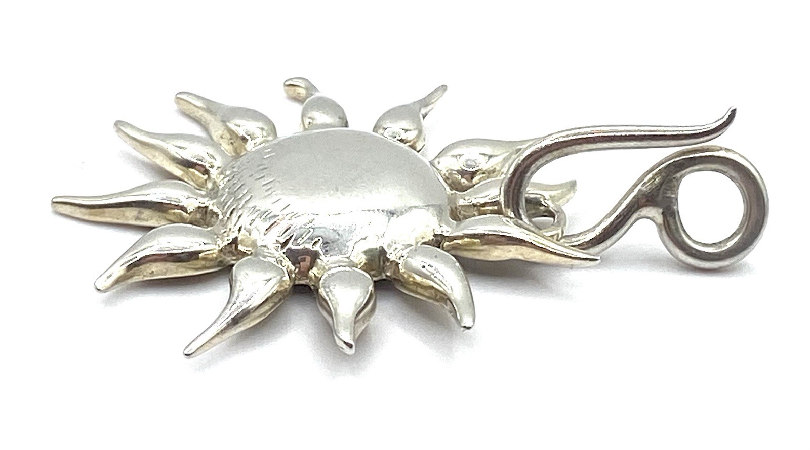 Sterling Silver / 925 Handmade Sun Pendant with Hook