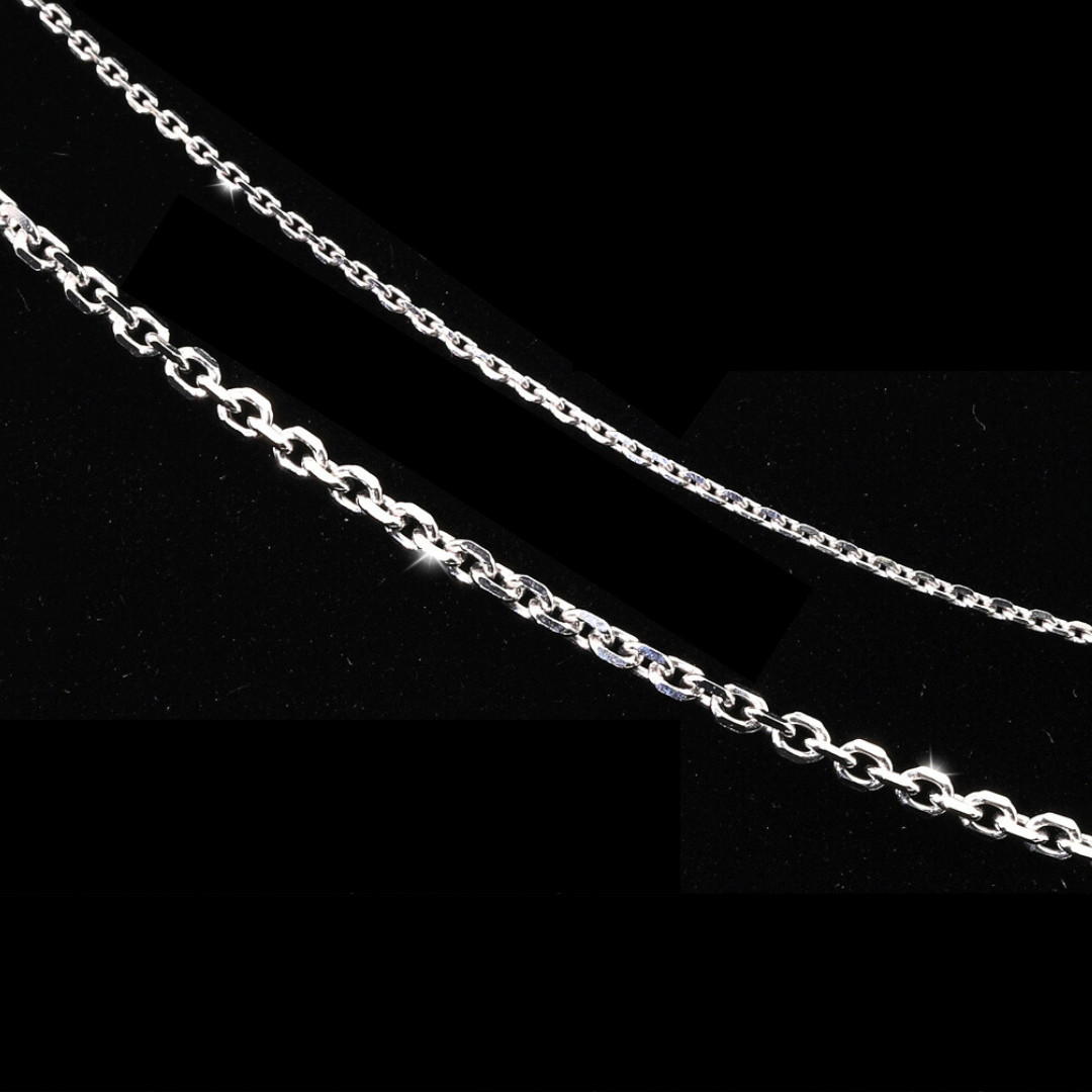 Solid 925 Sterling Silver Diamond-Cut Cable Chain Italian Necklace 16″ 18″ 20″