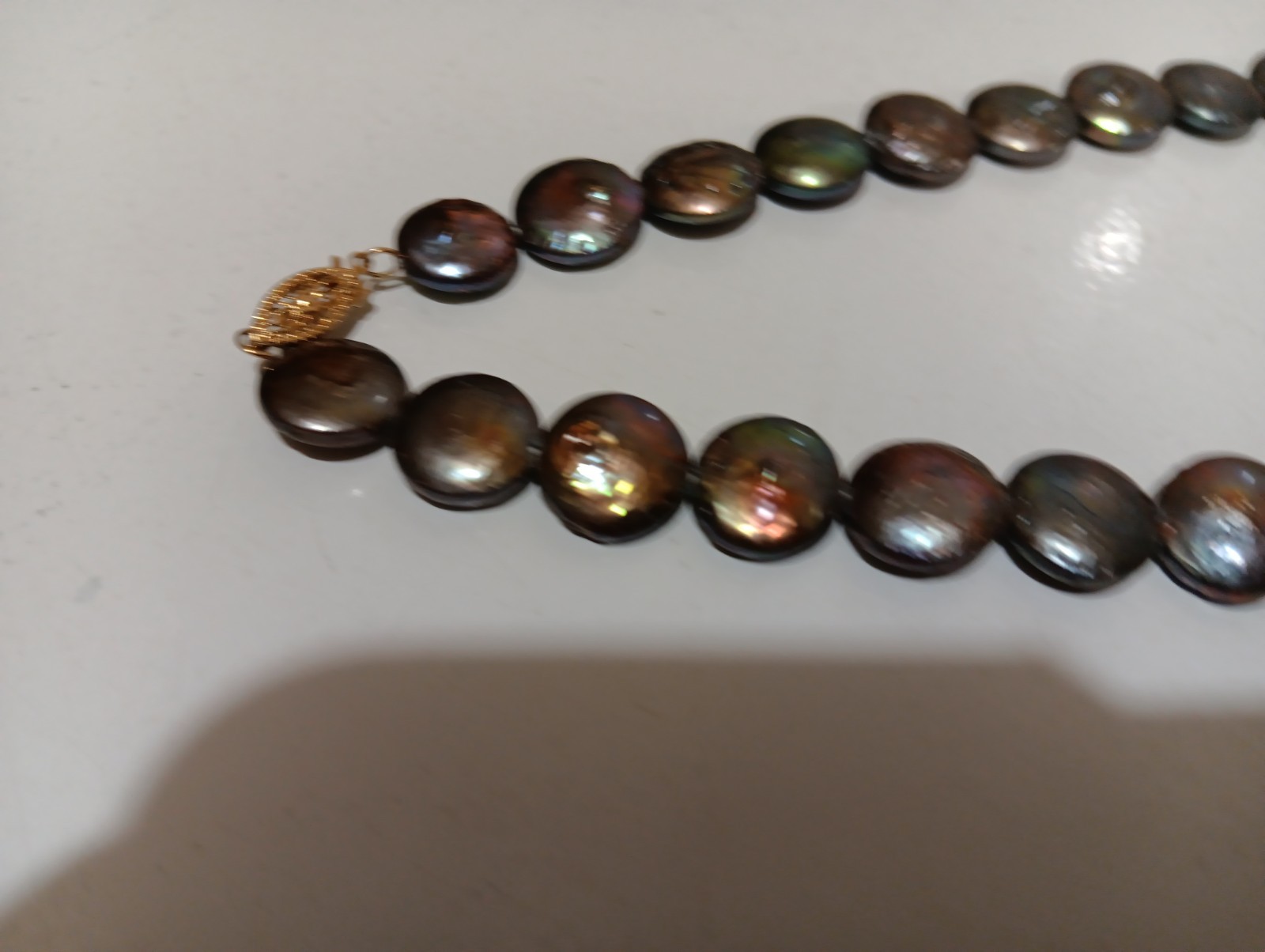 Honora Baroque Disc Iridescent Freshwater Pearl Necklace 18 K