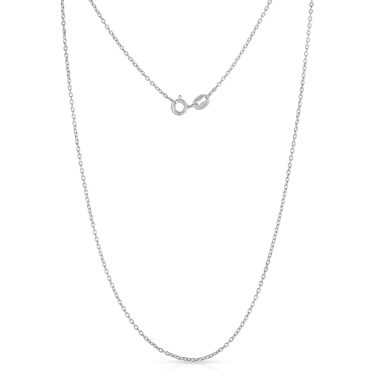 925 Solid Sterling Silver 1mm Diamond-Cut Dainty Cable Chain Necklace 16″-20″