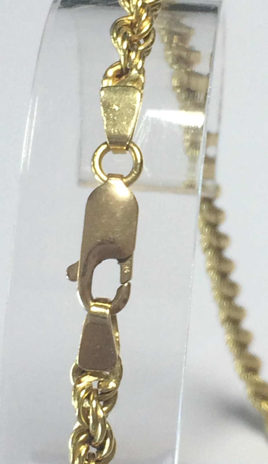 18ct Hallmarked Solid Gold Rope Chain Necklace. Length 20in. 13grams