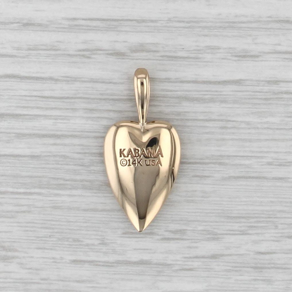 Kabana Multicolor Shell Mosaic Diamond Heart Pendant 14k Yellow Gold