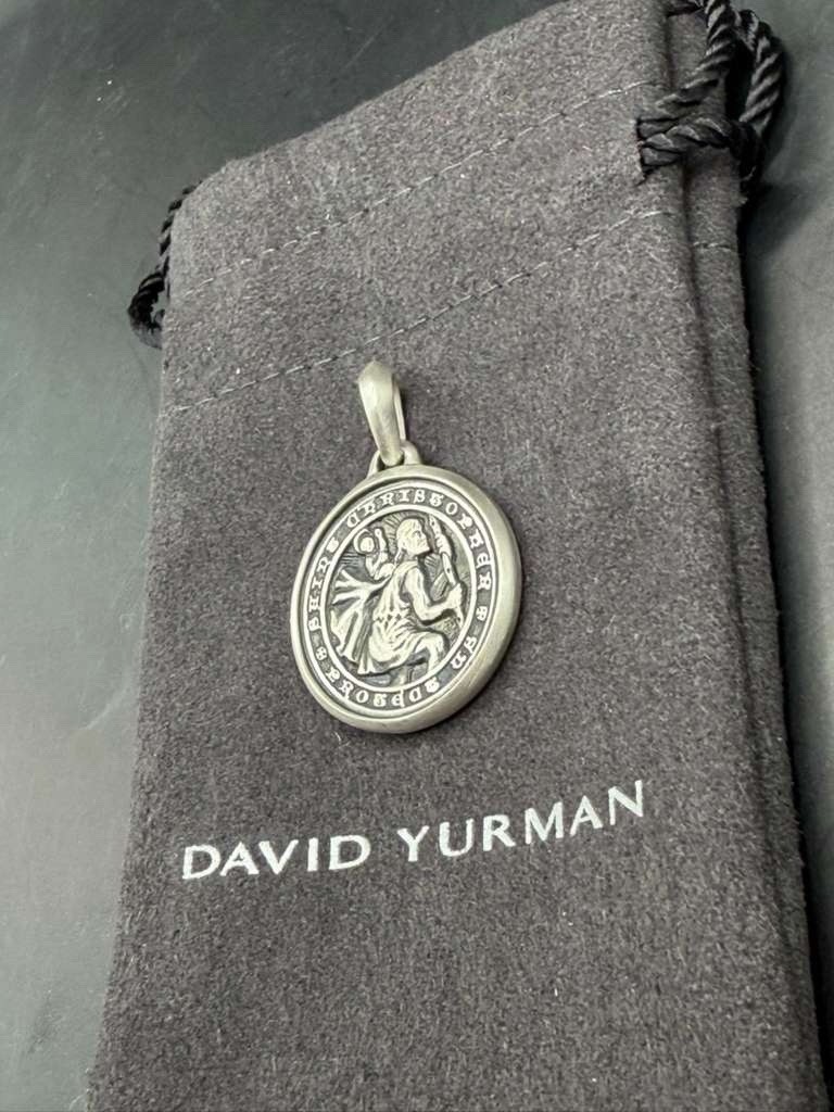 David Yurman Sterling Silver Saint Christopher Amulet Pendant