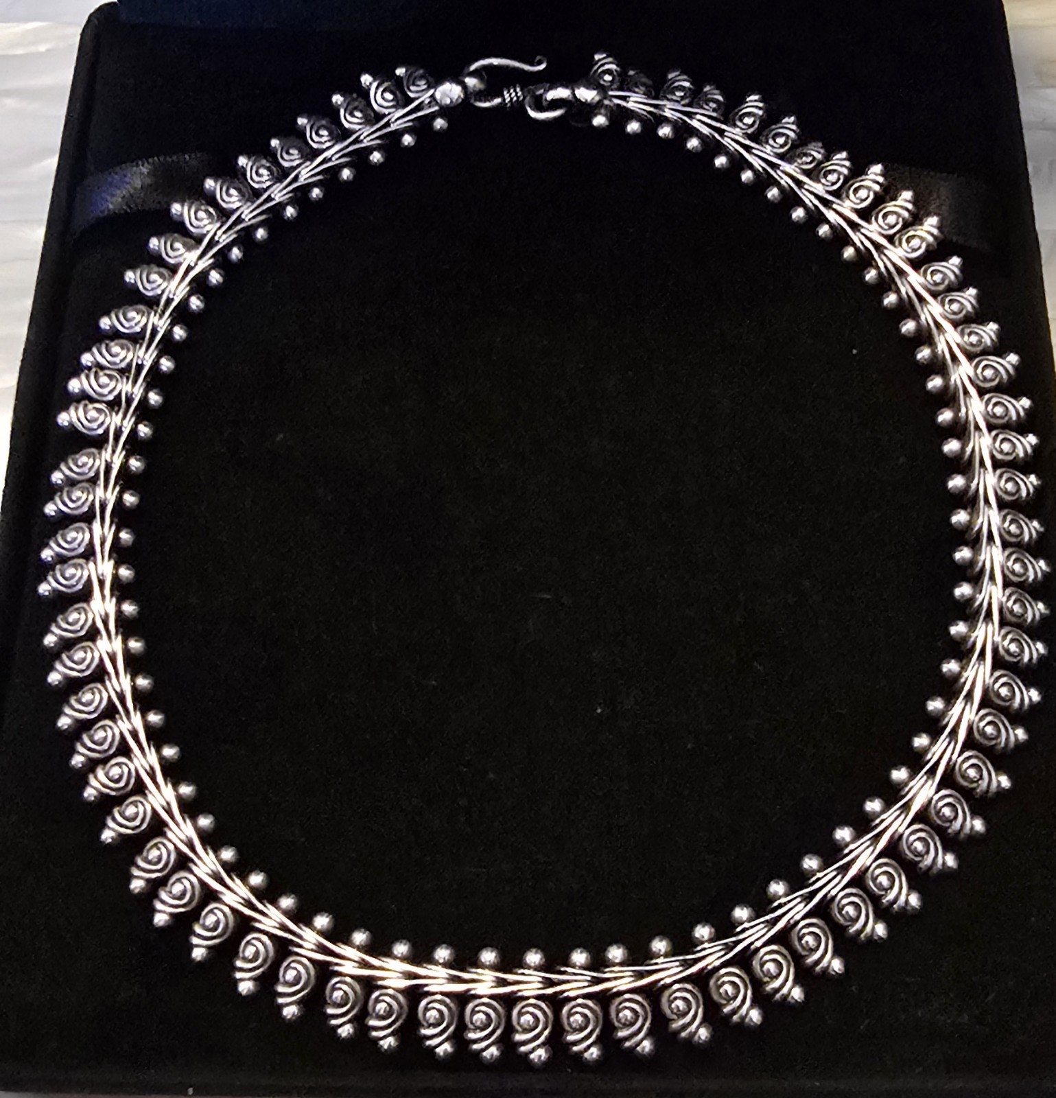 Vintage Sterling Silver India Rajasthan Tribal Necklace .925 64g