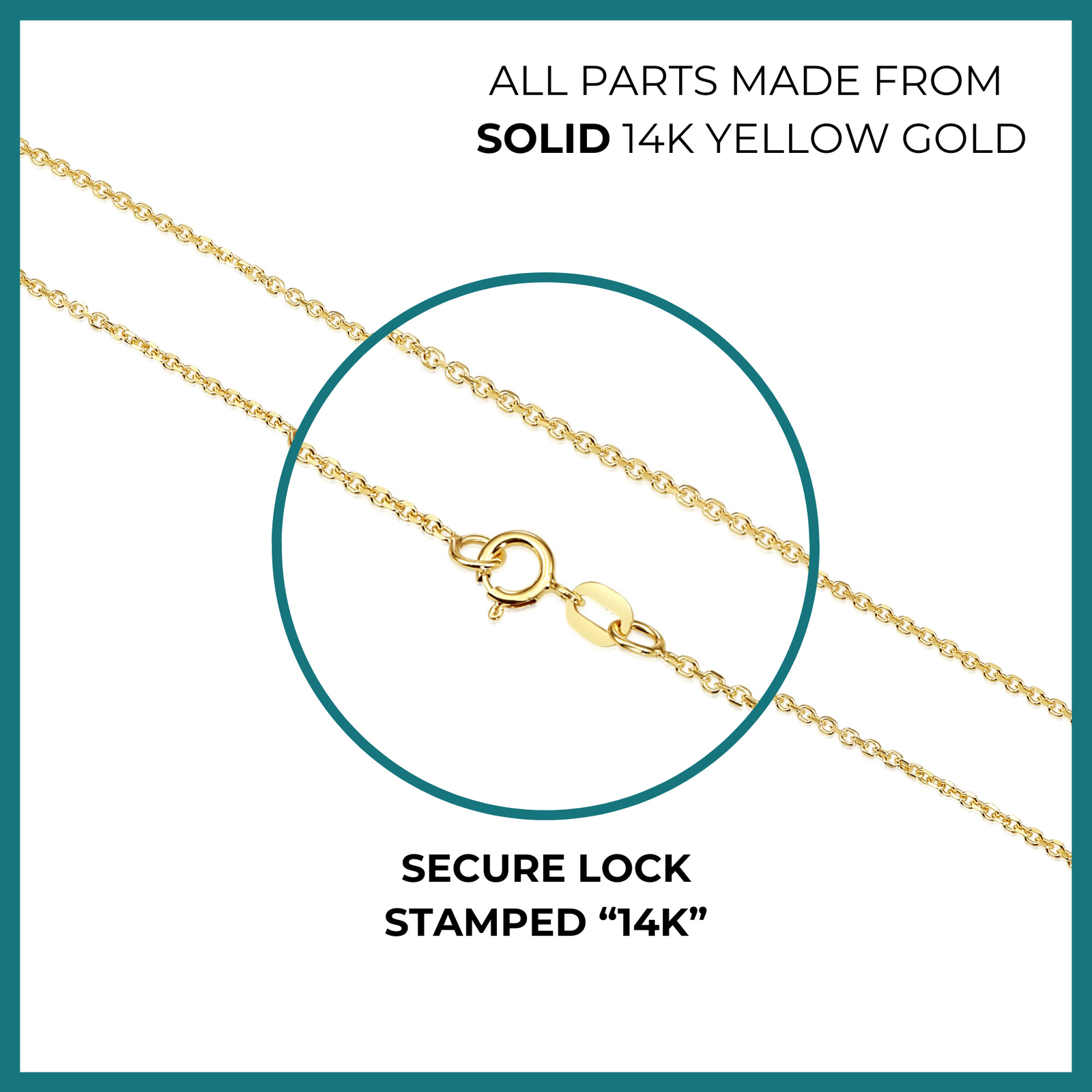 14K Real Solid Yellow Gold Diamond-Cut Thin Dainty Cable Chain Necklace 16″-20″