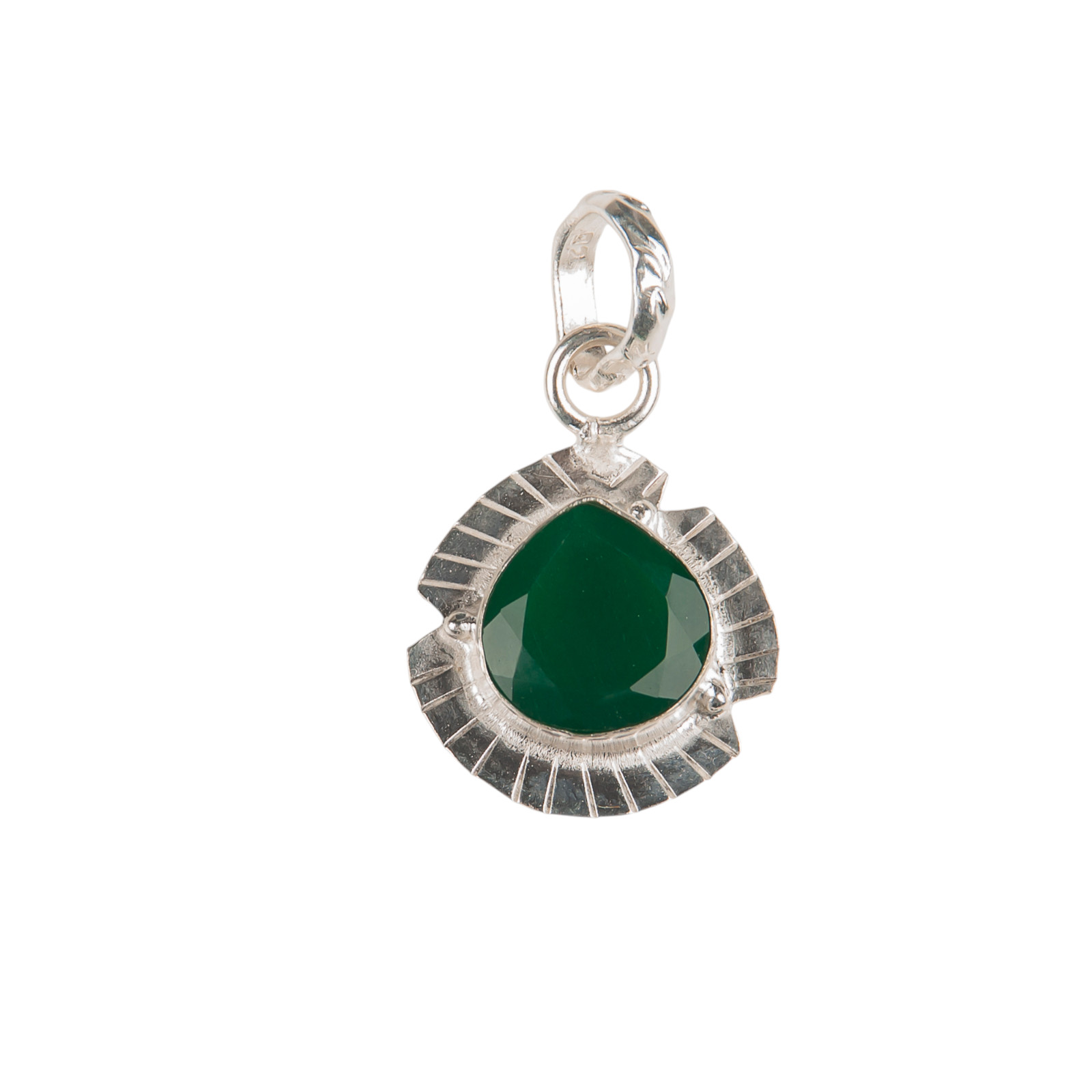 Green Onyx Gemstone 925 Sterling Silver Heart Shape Pendent 1.15″ Gift For Wife