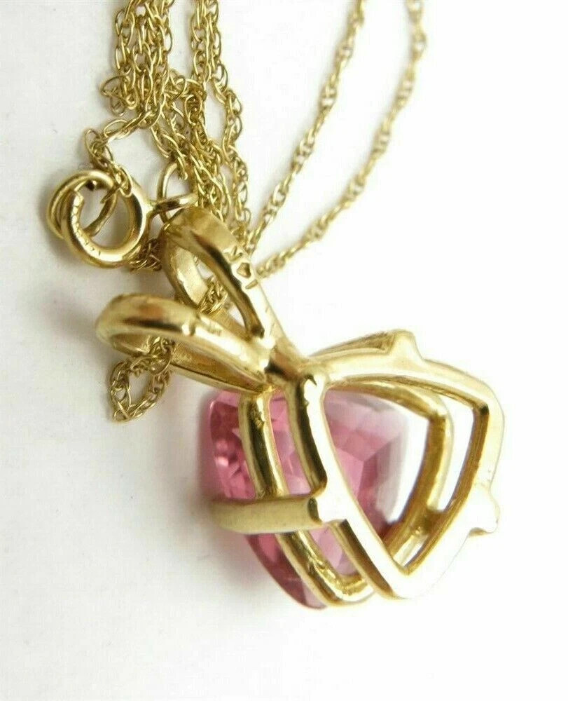 New 2Ct Trillion Cut Tourmaline Women’s Pendant 14K Yellow Gold Over Free Chain
