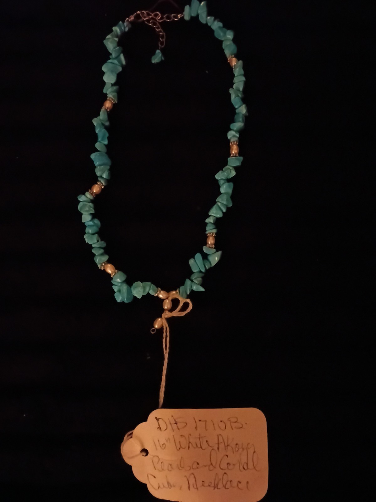 HANDCRAFTED 16′ White Akoyer Pearls & Coral Cuber Necklace Sterling Silver Clasp