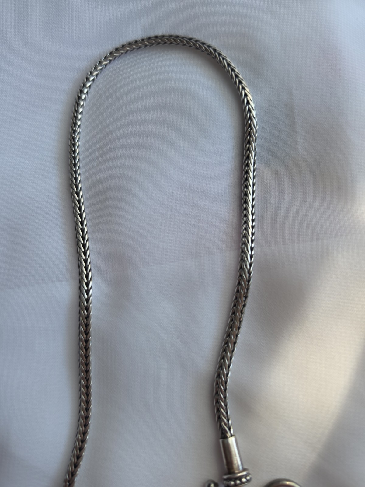 BA Suarti Sterling Silver 4mm Foxtail Spiga Wheat Toggle Necklace 20″ ~ 30g