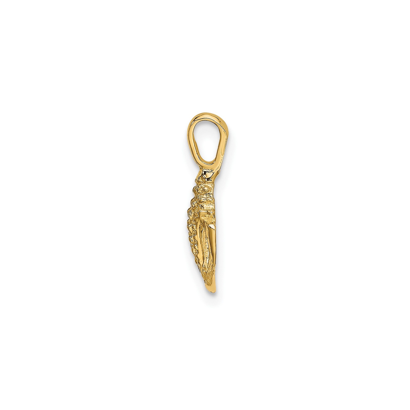 10k Yellow Gold Conch Shell Pendant Ocean-Inspired Nautical Sea Life Charm