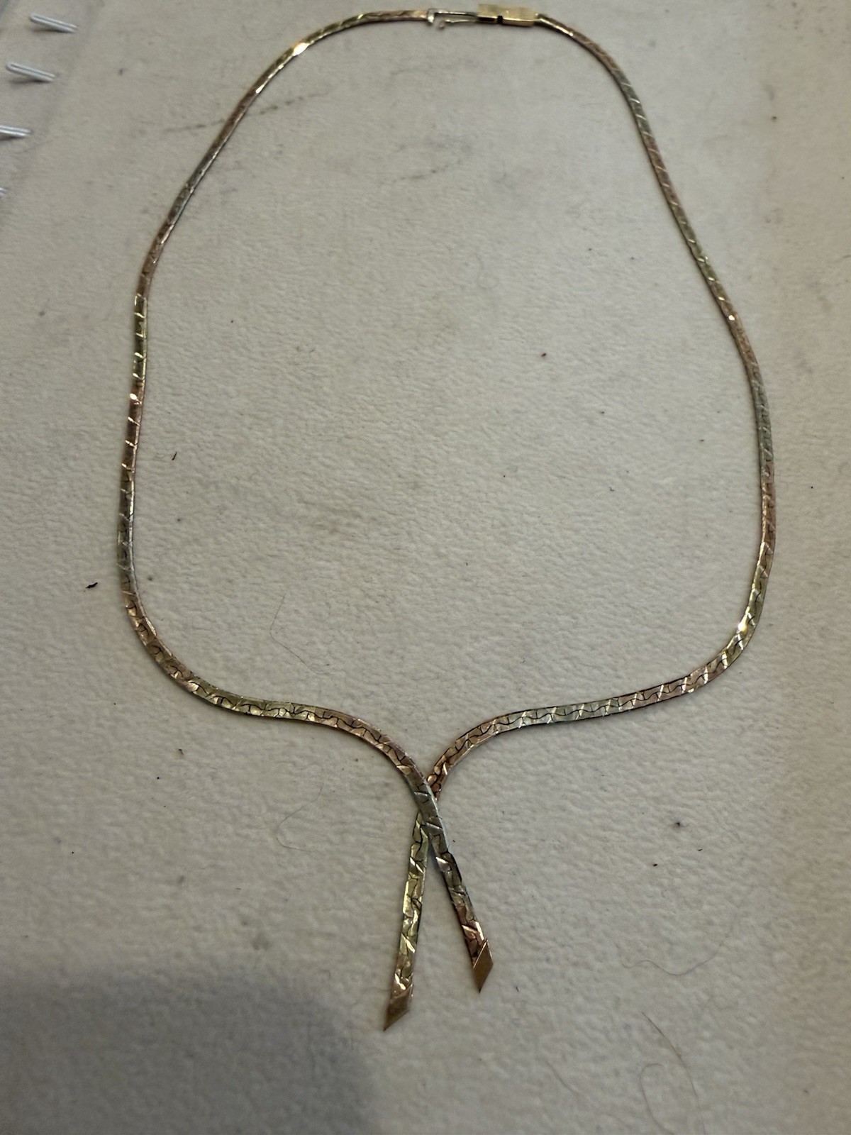 14 Kt Tri-gold Necklace 7.33 Grams