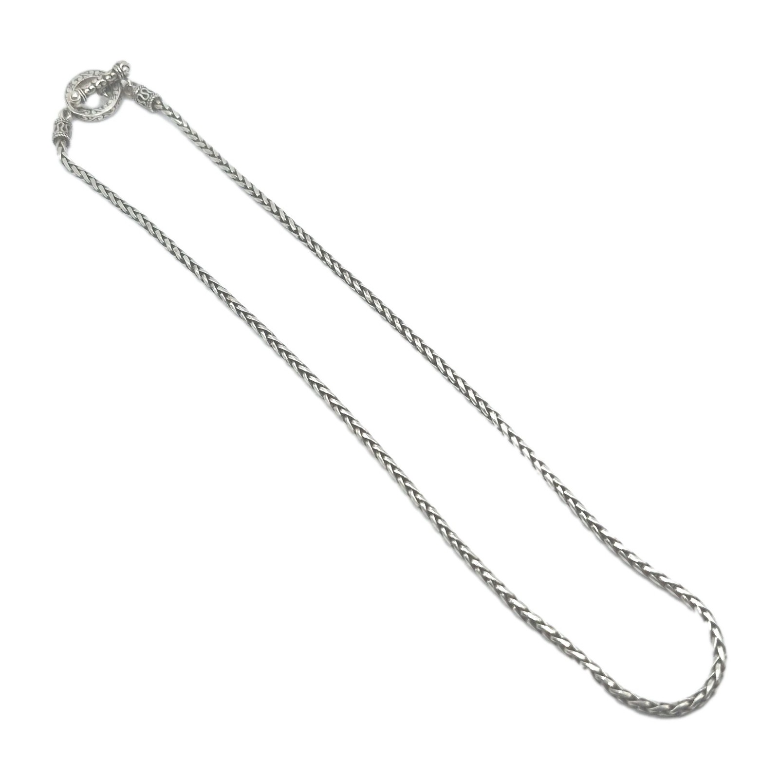 Modern Effy Sterling Silver 925 Wheat Foxtail Chain Link Necklace 18″ Balissima