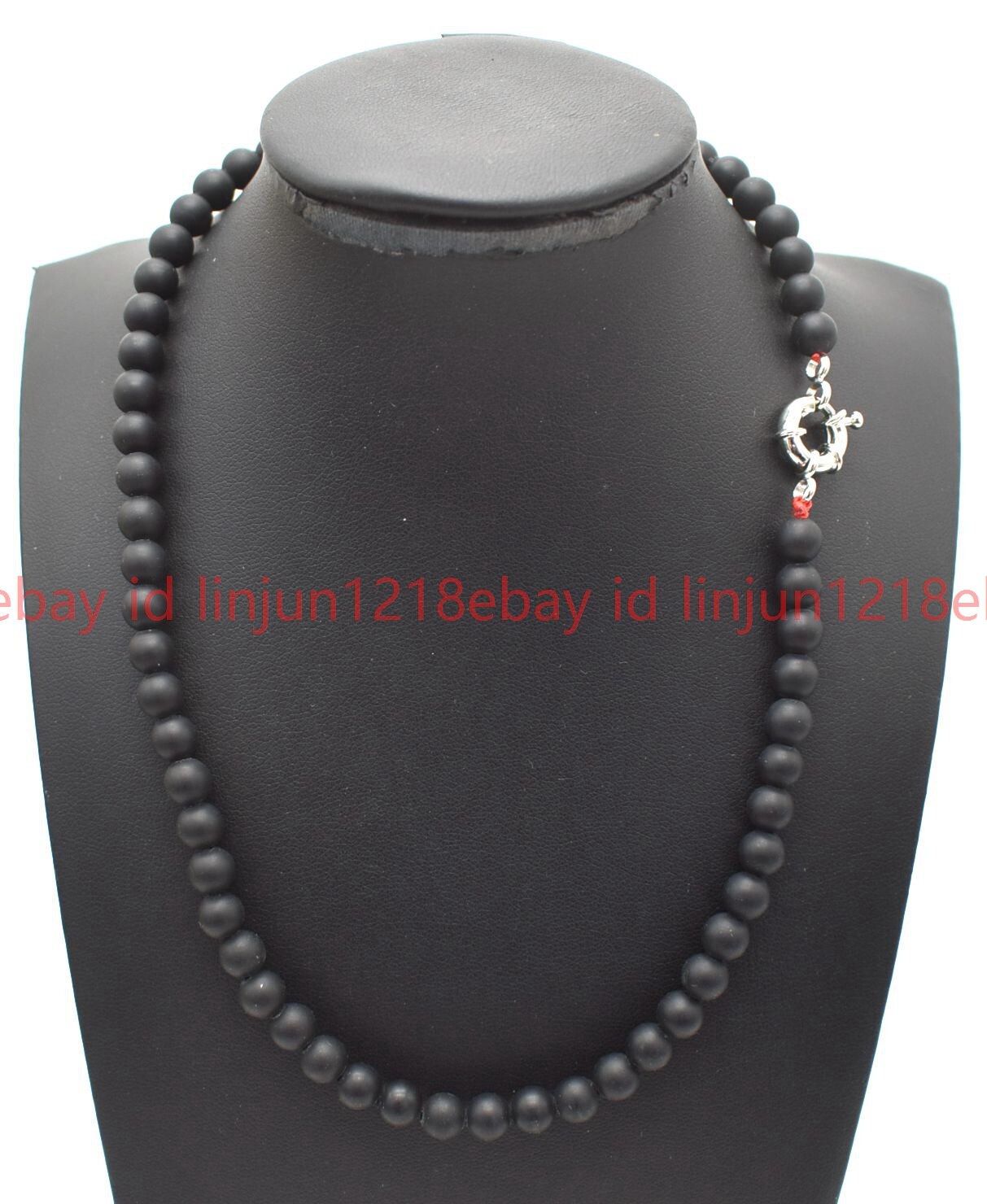 Natural Beautiful 6mm Black Matte Agate Round Gemstone Beaded Necklace 16-32in