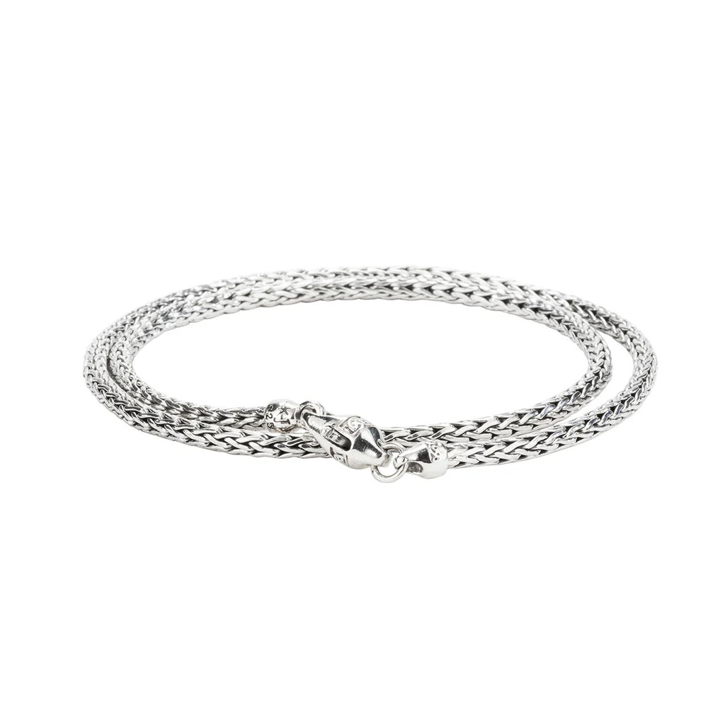 Keith Jack Handmade 925 Sterling Silver Dragon Weave Round Chain 3mm. 20in.