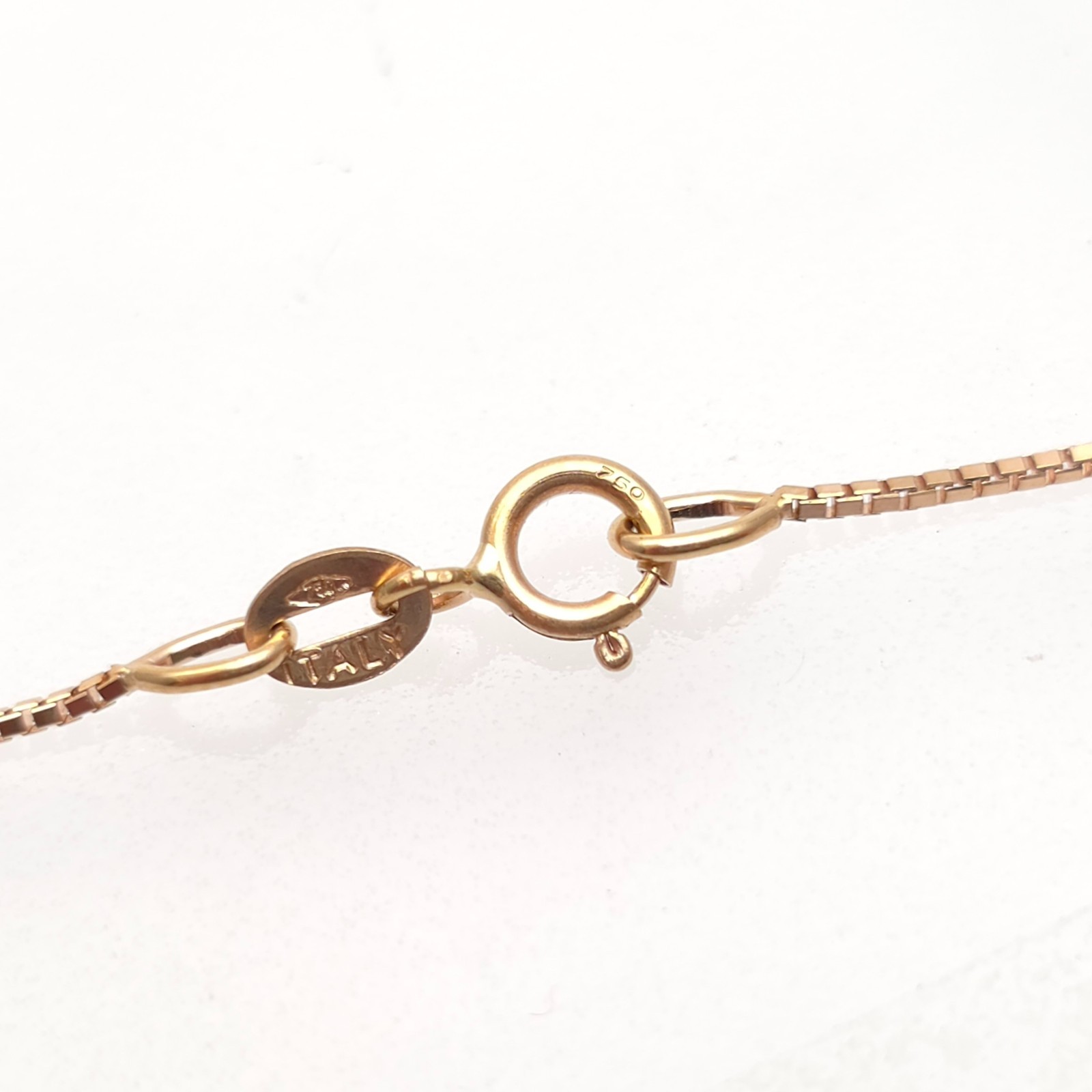 18ct Rose Gold Venetian Box Chain Necklace 16 Inch / 40cm