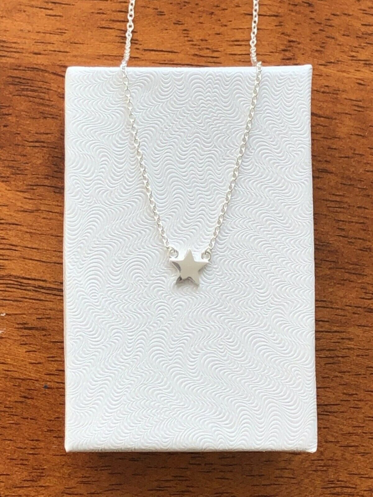 925 Sterling Silver Dainty Plain Star Pendant Necklace 6mm 15.25-17.25″