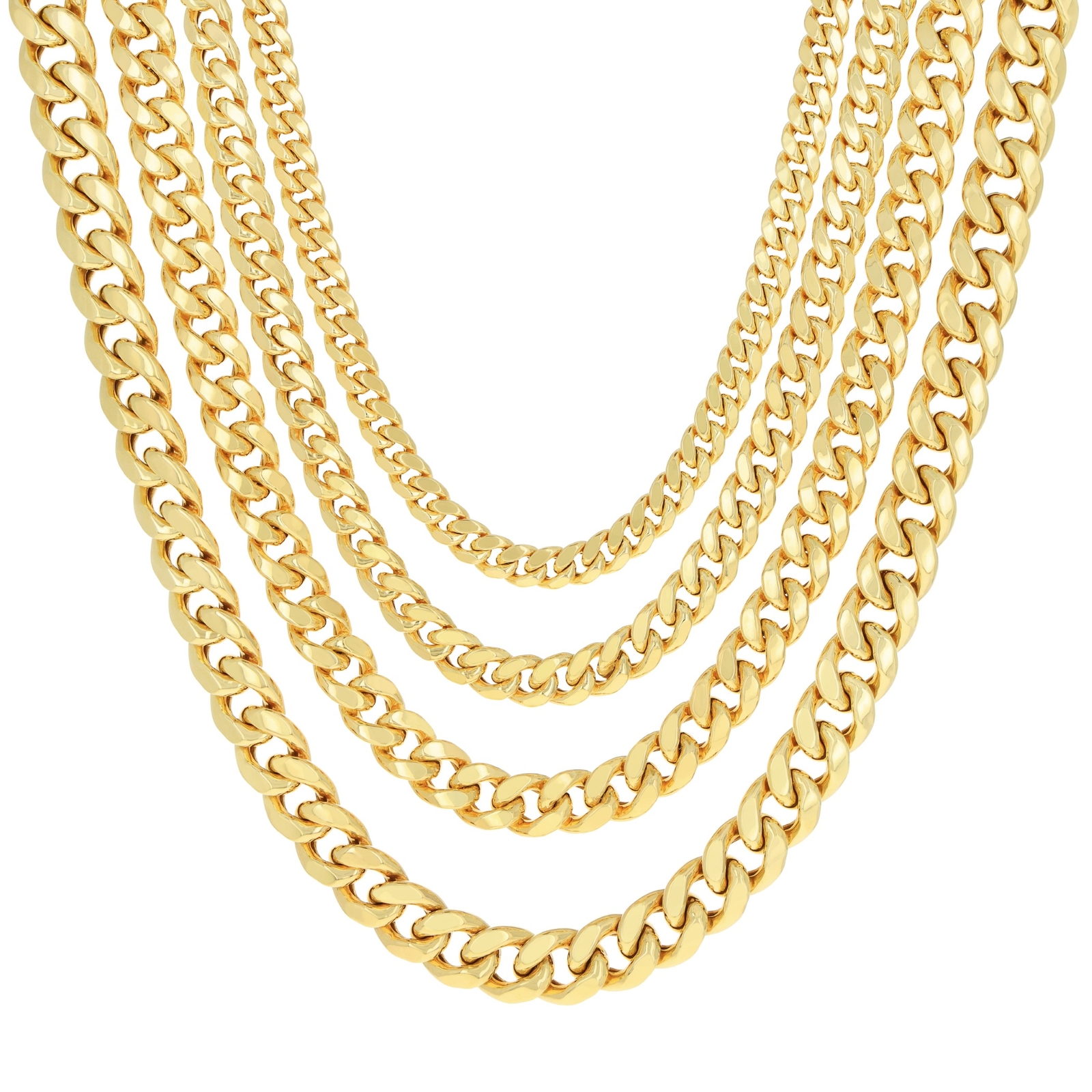 14K Yellow Gold 3mm-12.5mm Miami Cuban Link Chain Necklace Mens Women 16″- 30″