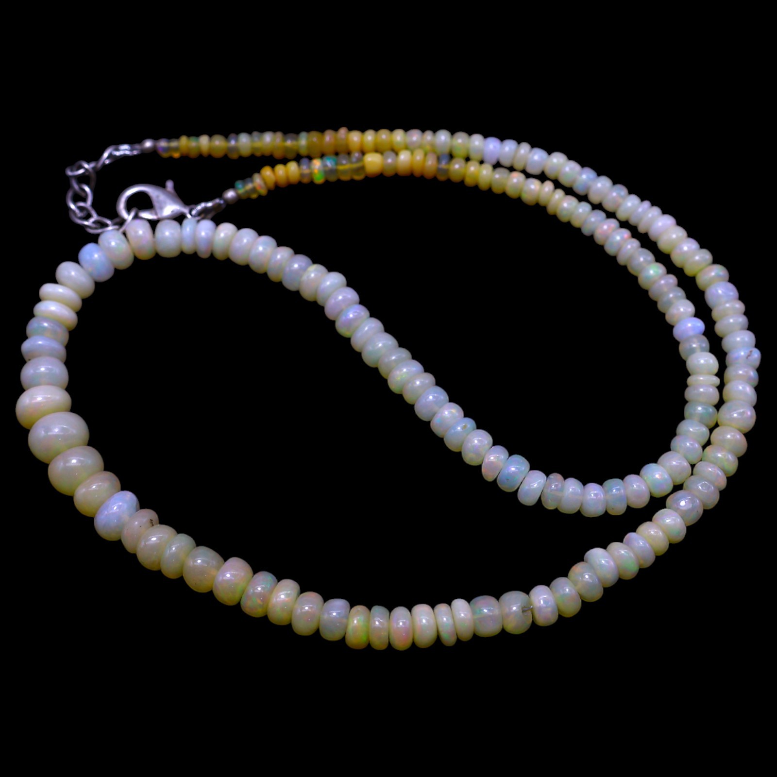 Smooth Fire Opal Beaded Not Applicable Rondelle Artisan Trendy Handmade Necklace