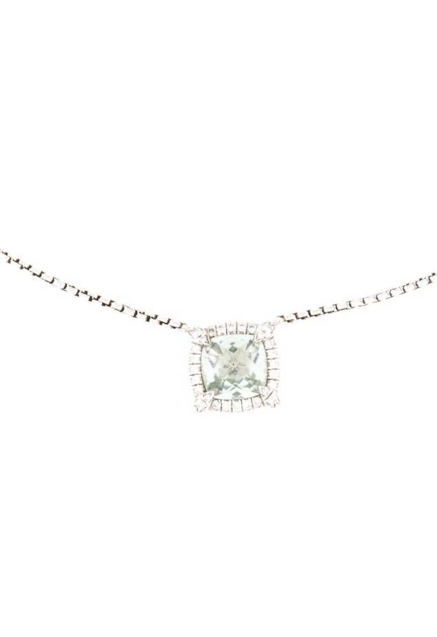 DAVID YURMAN DIAMOND & PRASIOLITE STERLING SILVER PETITE CHATELAINE NECKLACE