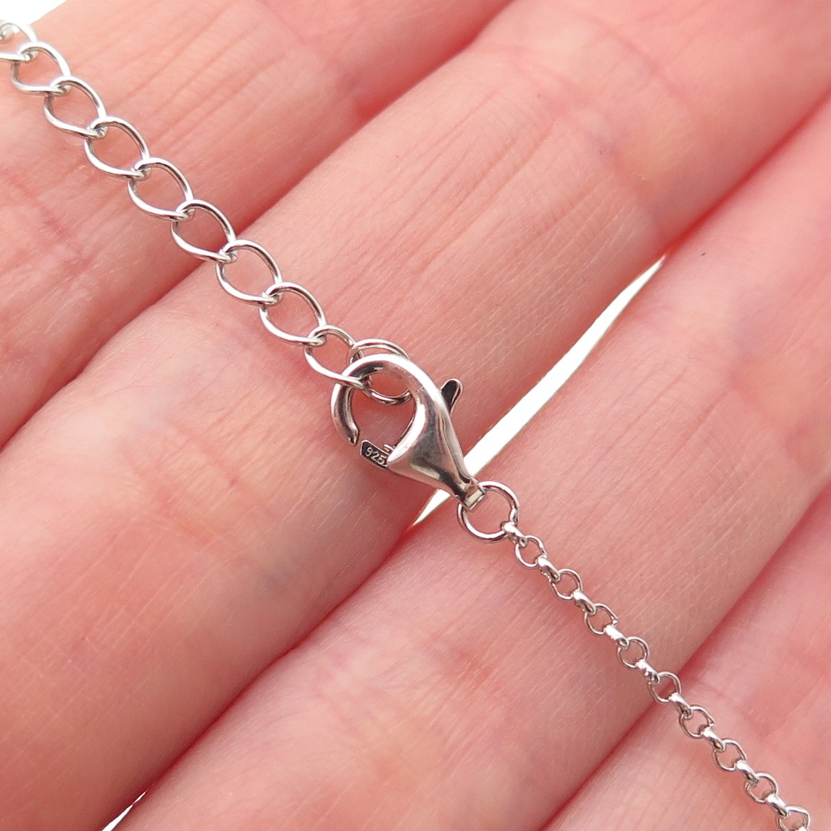 925 Sterling 14K Gold ATR Real Blue & White Topaz Lariat Chain Necklace 16-18″