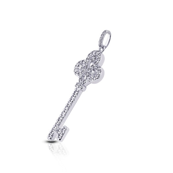 0.57ctw E VS1 Round Brilliant Earth Mined Certified Diamonds White Gold Pendant