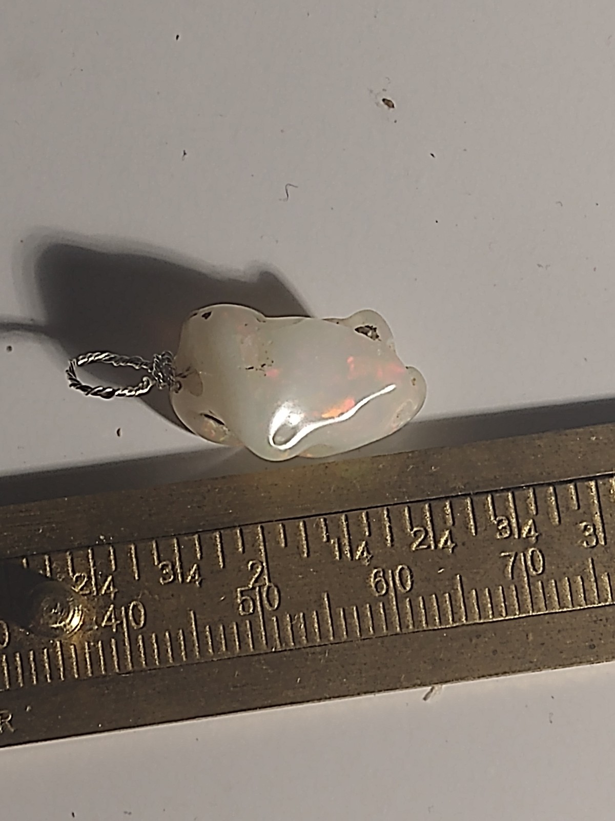 Bigger Opal Pendant Tumble Freeform Sterling Silver