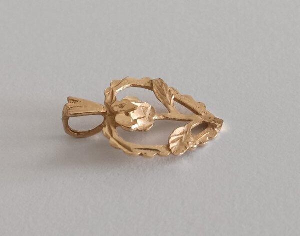 Solid 14k Yellow Gold Heart Pendant Bright Cut 2 Grams Signed Not Scrap
