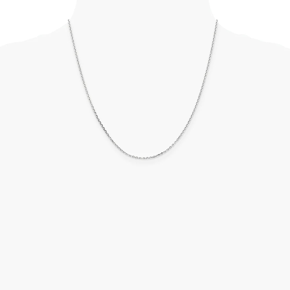 10K White Gold 1.65mm Diamond-Cut Cable Chain Necklace 16″-24″