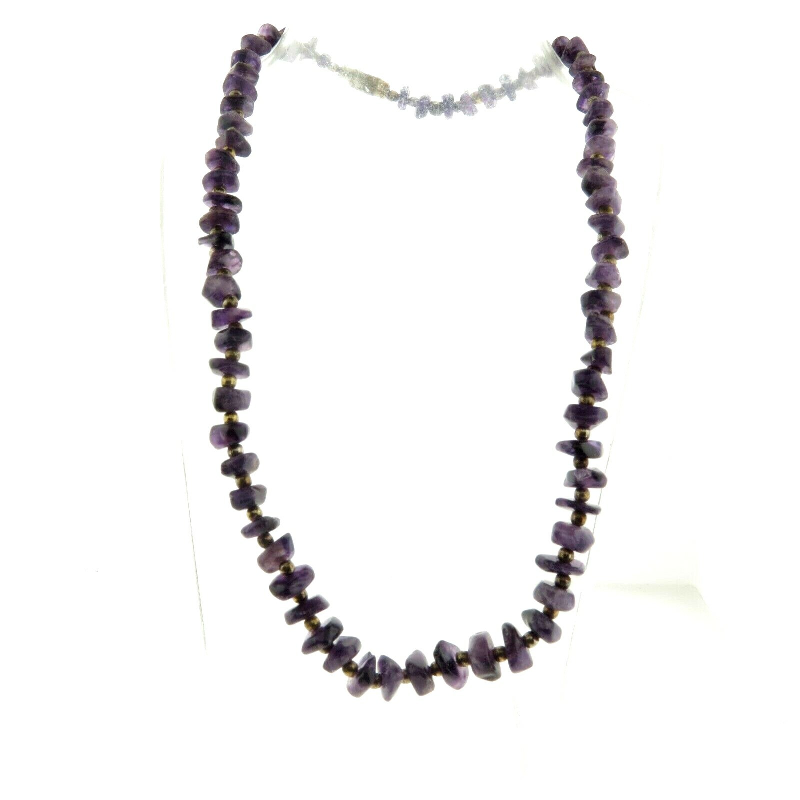 Graduated Amethyst Nugget Bead Necklace 7 – 12 mm 18 inch