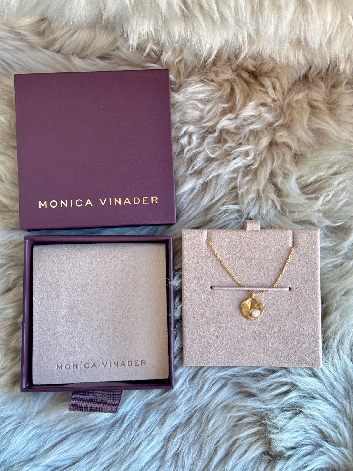 MONICA VINADER 💎 Capri Pearl Disc Necklace 18k Gold & Pearl RRP £139