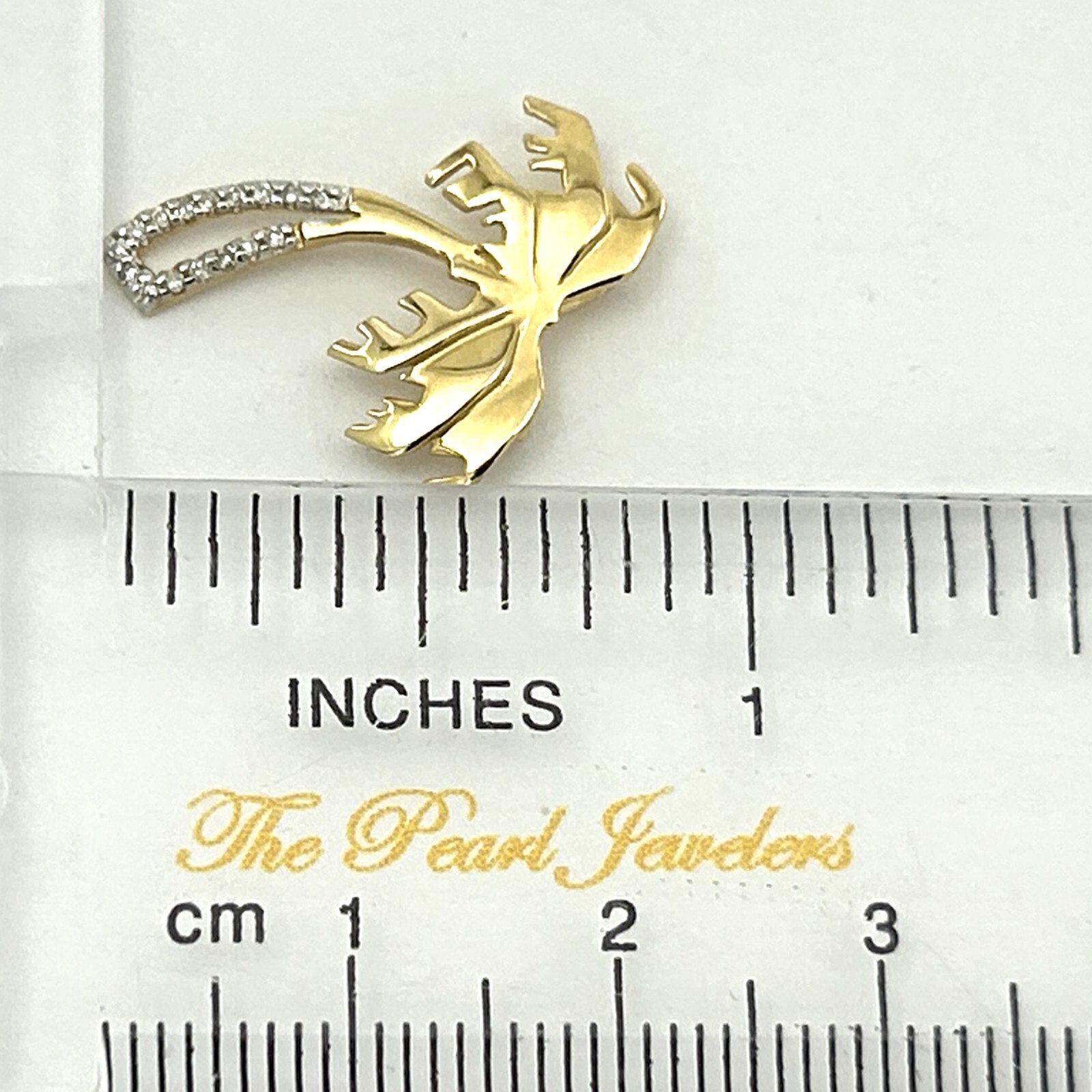 14k Solid Yellow Gold Coconut Tree Diamond Pendant Necklace