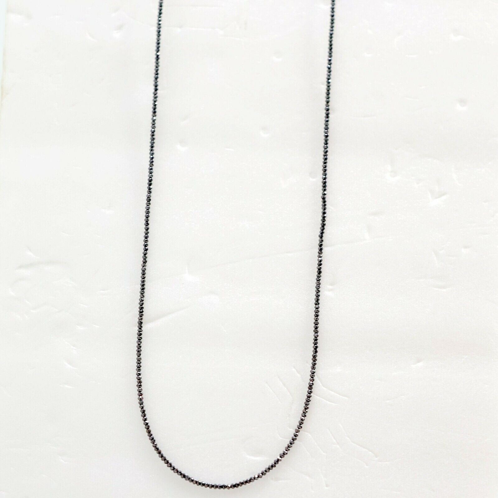 Certified Genuine 21.00 Ct Black Diamond Bead Necklace 28 Inches ! Birthday Gift