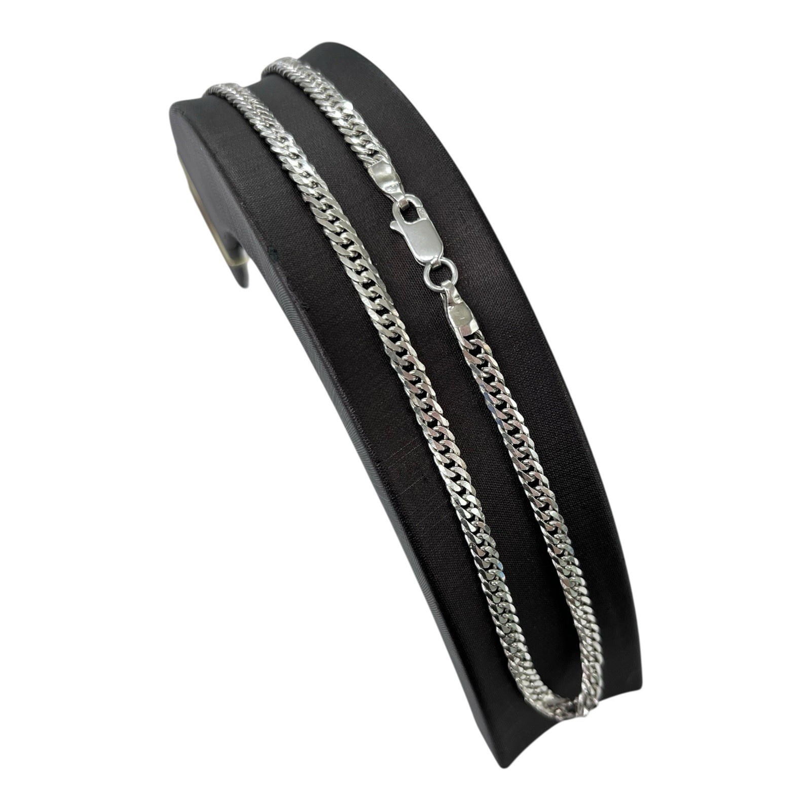 Silver 925 Double Curb Link Chain Necklace 19.09 Grams 60cm 4mm Wide. Brand New