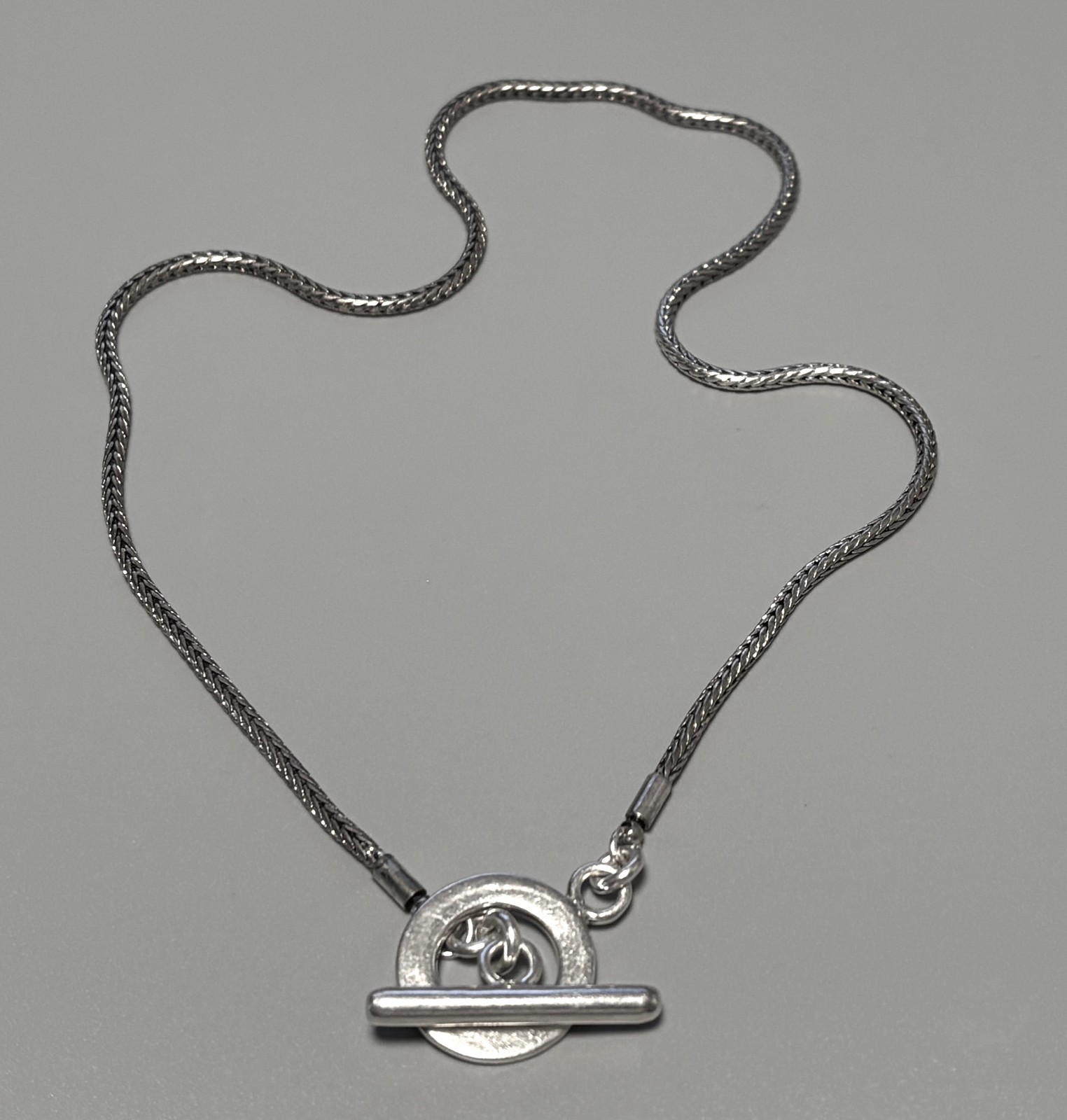 925 Sterling Silver ROPE CHAIN Toggle Closure Necklace 17in – 19g