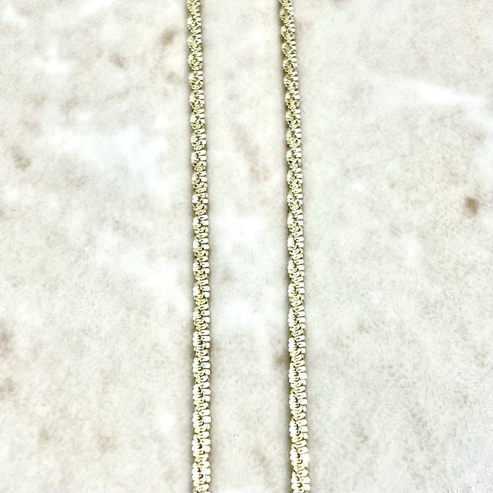 Solid 14K Yellow Gold Chain Necklace – 20 In Gold Chain – 14K Gold Sparkle Chain