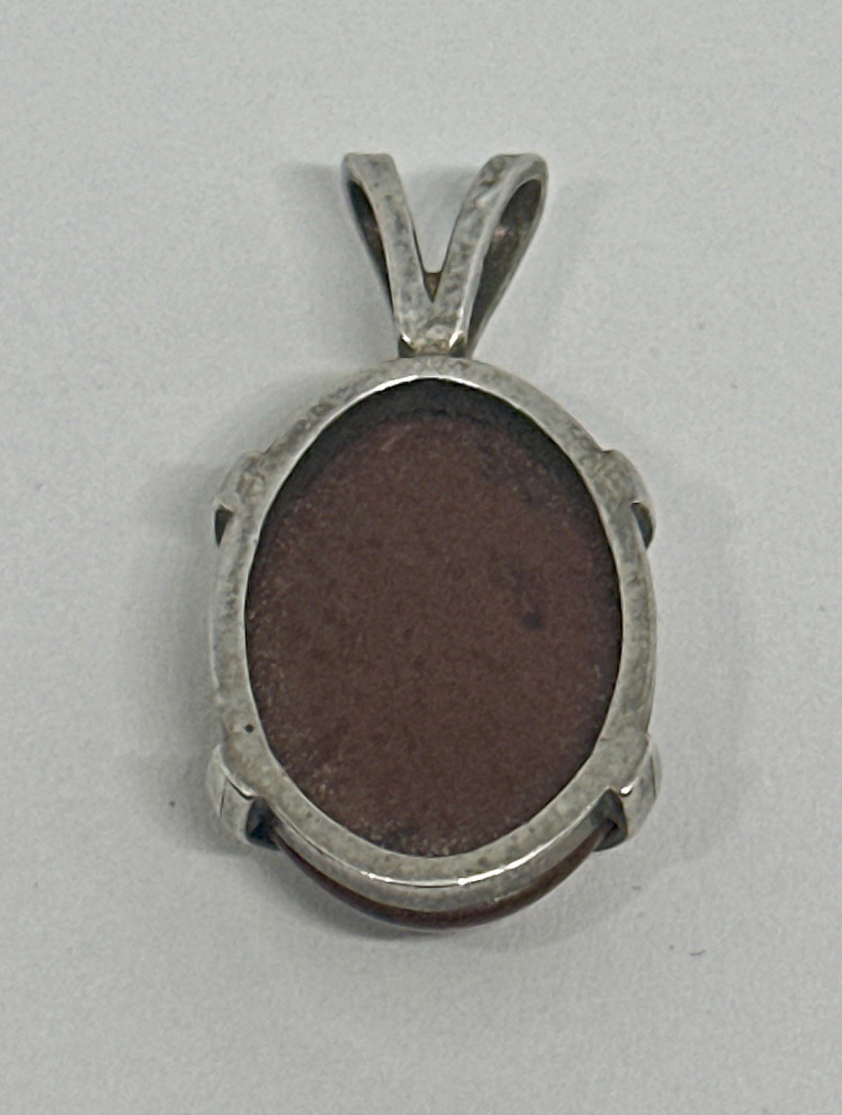Natural Mahogany Obsidian Gemstone 925 Sterling Silver Prong Set Oval Pendant