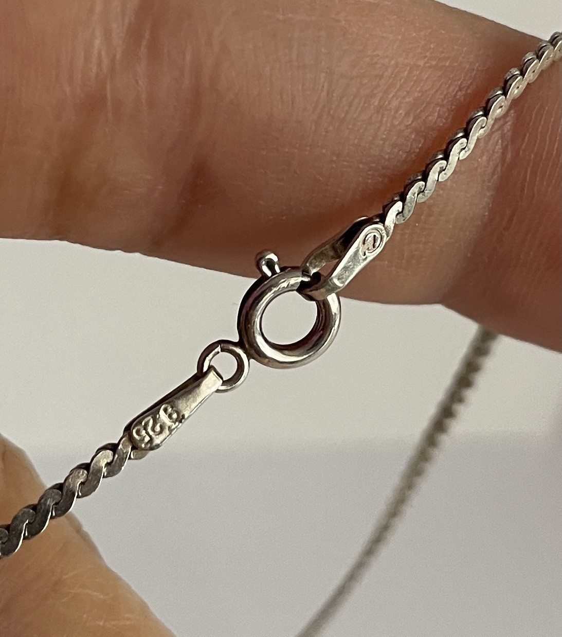 925 Sterling Silver Multi Strand Chain Necklace Layered Minimalist