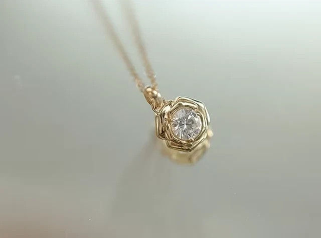 Lab Grown Diamond Solitaire Pendant In 1.00Ct Round Cut 14K Yellow Gold Plated