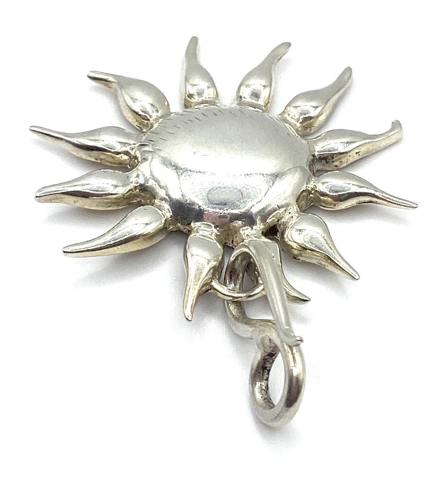 Sterling Silver / 925 Handmade Sun Pendant with Hook