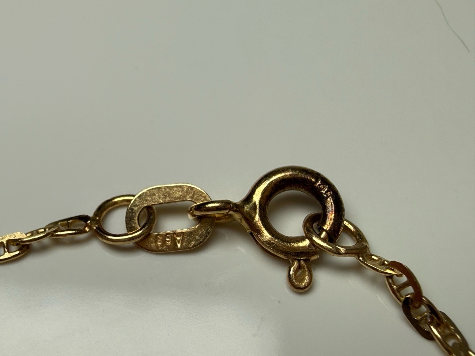 14K Yellow Gold 1.47mm Mariner Link Chain Necklace 24” 2.62g Dainty Petite Small