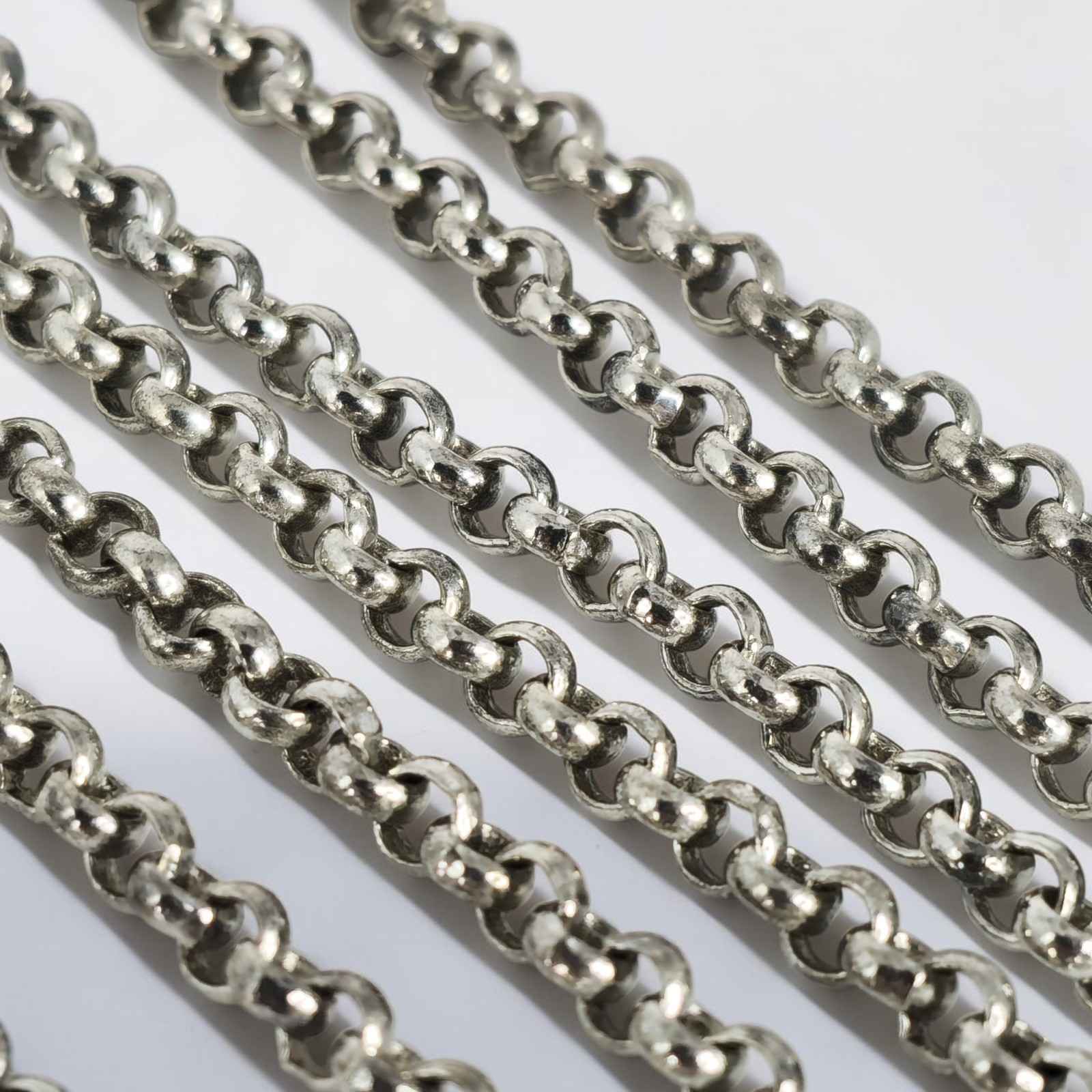 VTG Sterling Silver Rolo Chain Necklace 30.5″ Long 3.3mm Thick 21.7g Heavy 925