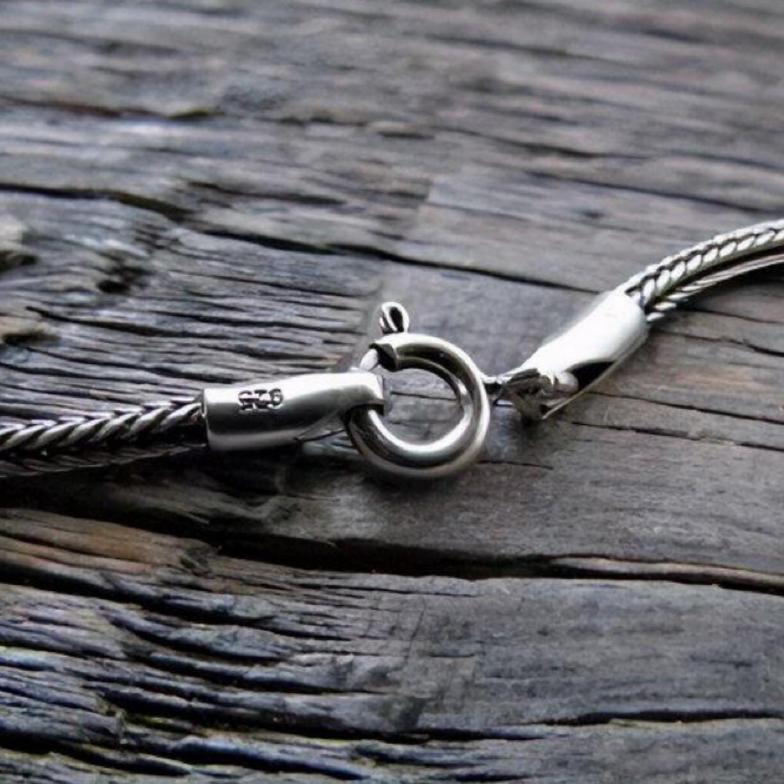 Oxidized 925 Bali Sterling Silver Chain Necklace 16-36″ Dragonbone Foxtail Wheat