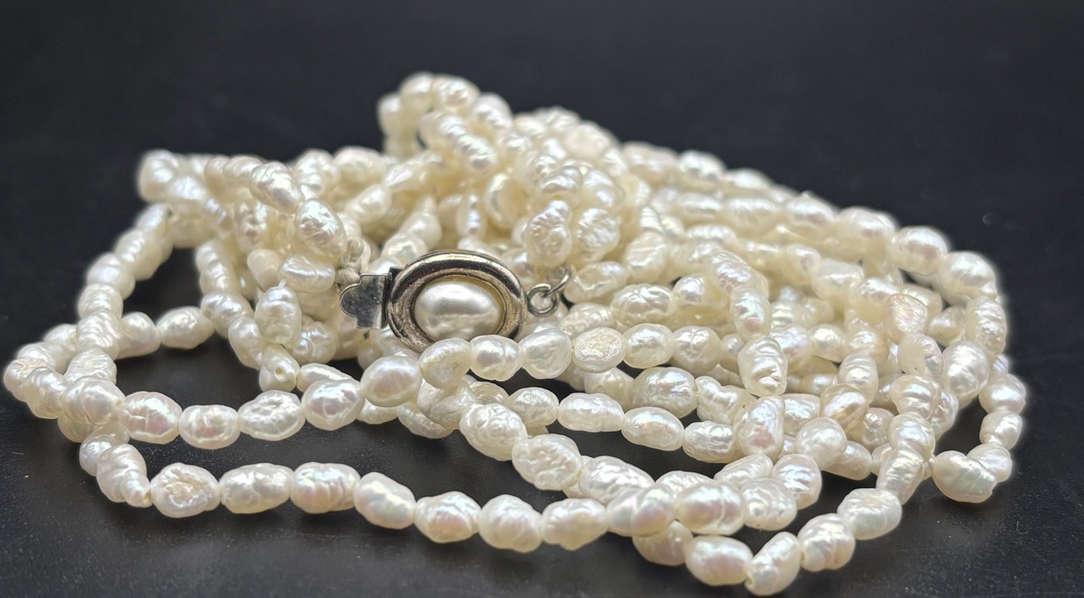 Elegant Vintage Cultured Freshwater Pearl 5 Strand Necklace