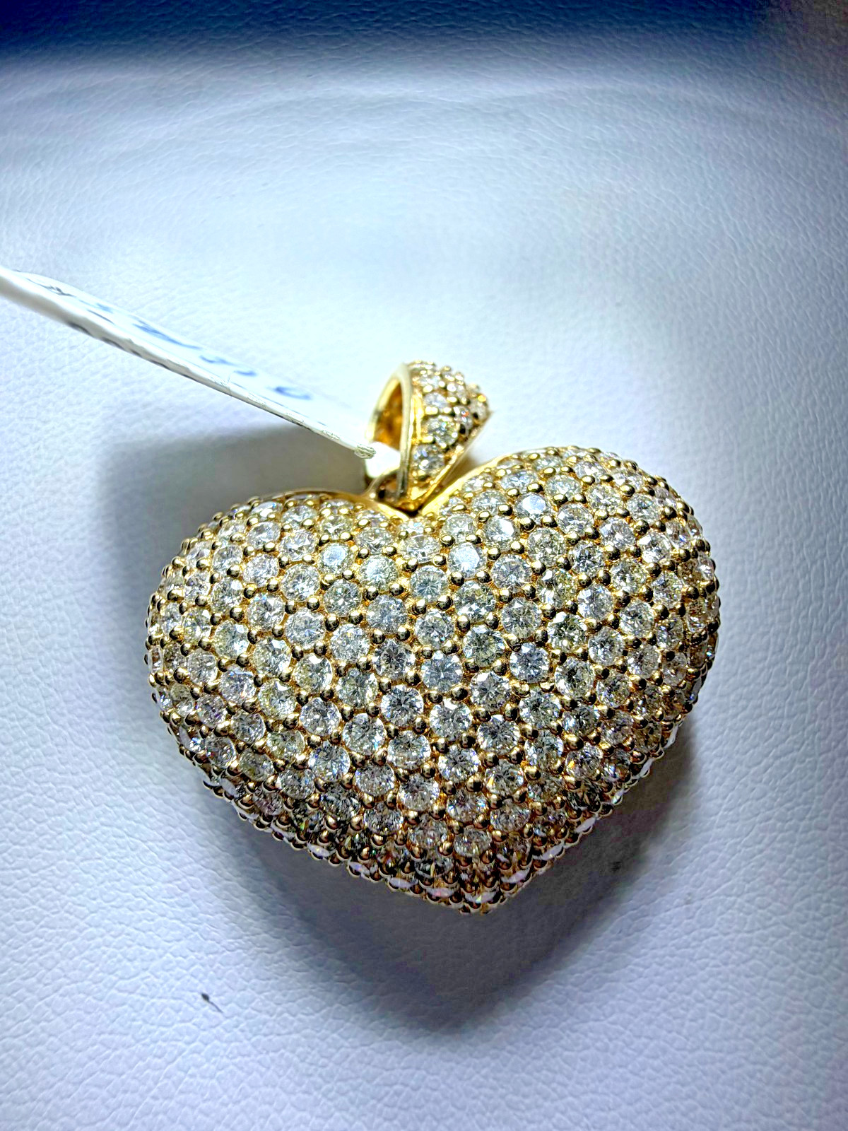 Diamond 14kt Yellow Gold Heart Pendant 10.8 gr & 3.50 ct