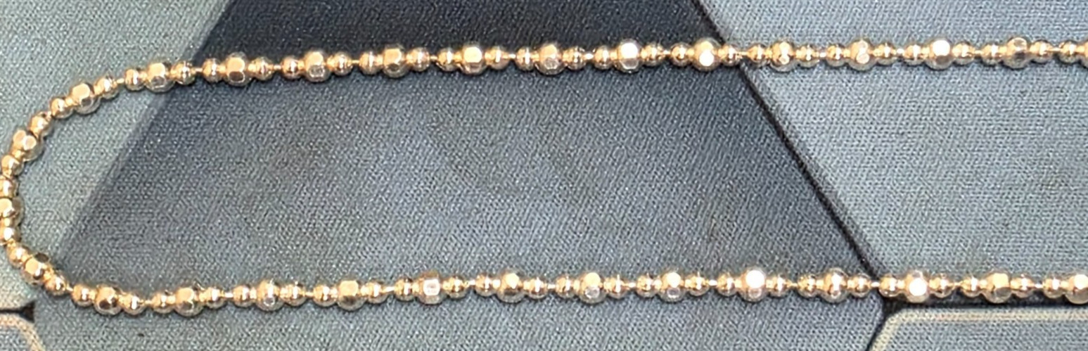 SILVER .925 36IN 24 GRAMS Diamond Cut Beaded NECKLACE