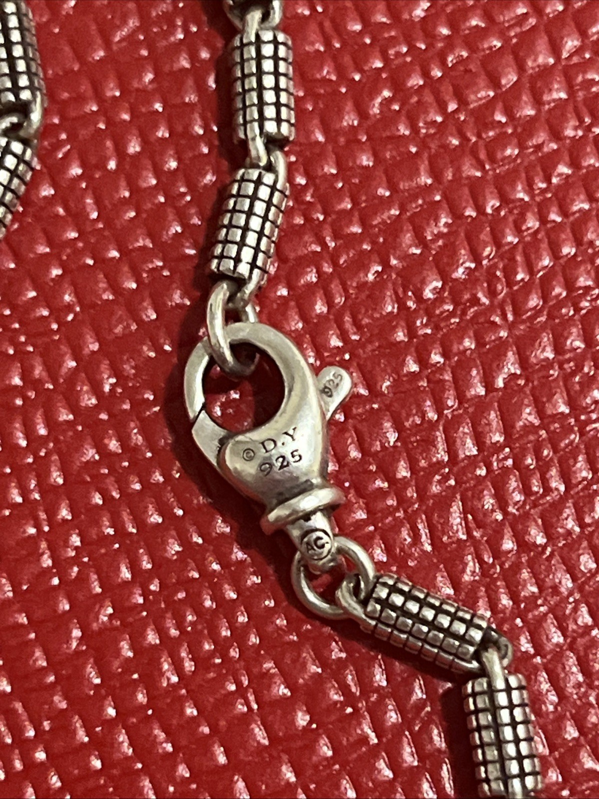 Very Rare DAVID YURMAN STERLING SILVER Pave Barrel CHAIN NECKLACE 24 Inch