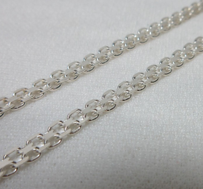STERLING SILVER NECKLACE LINK CHAIN 925 ITALY 18.25 INCH ITEM #7