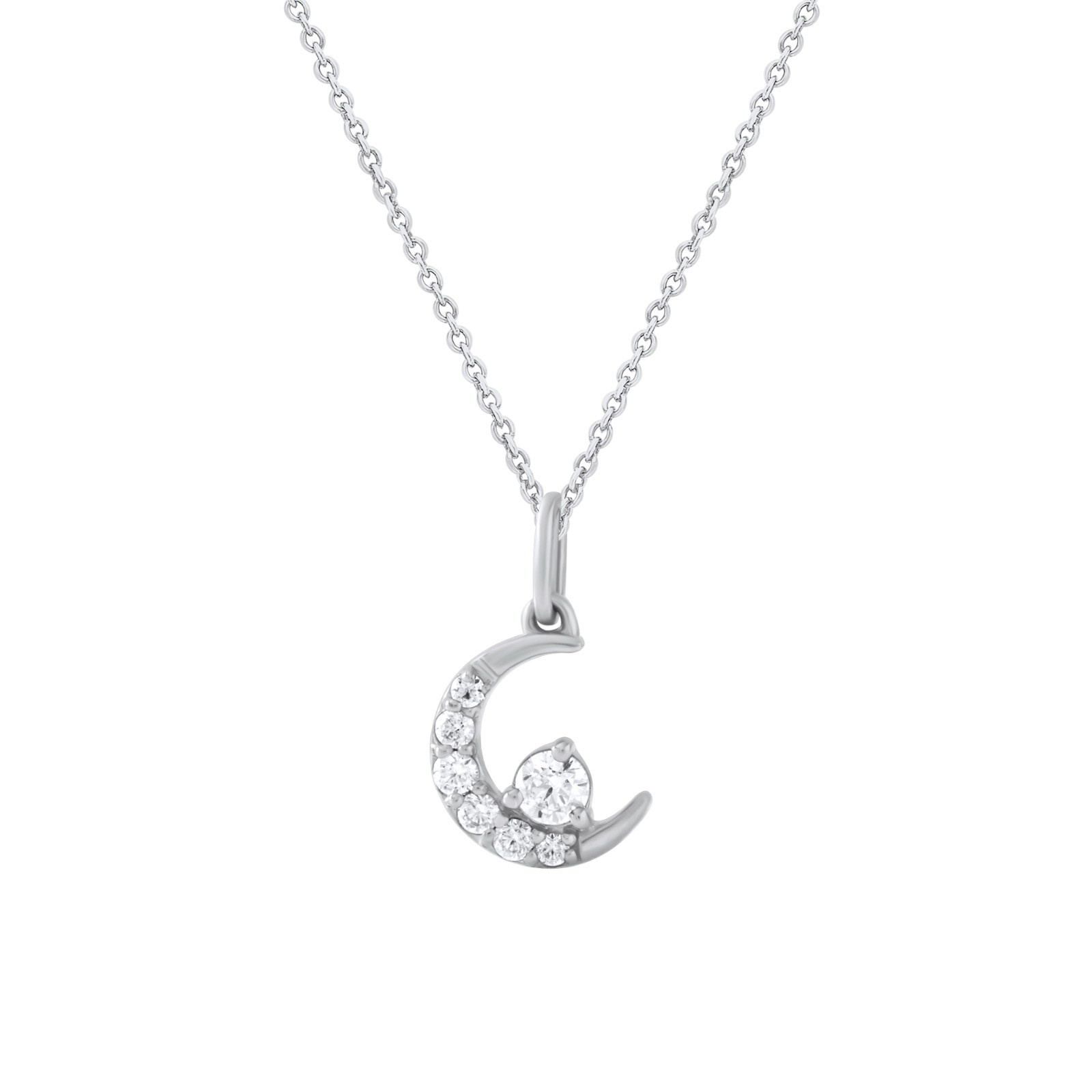 0.15 Ct Round Cut Lab Grown Diamond Women’s Pendant Chain 925 Sterling Silver